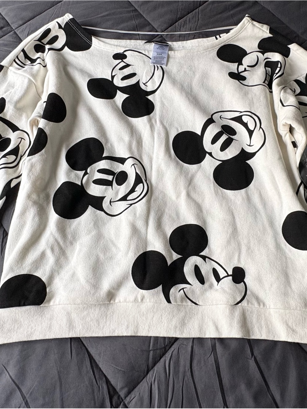 Disney Mickey Mouse Black & White Graphic Sweatshirt